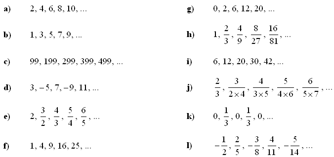 Math Exercises & Math Problems: Sequence